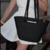 Santa Black Handmade Beach Bag
