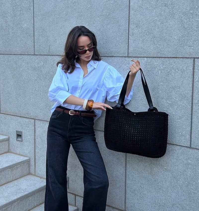 Fabri Black Beach Bag
