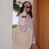 Vicolo Creamy Beach Bag