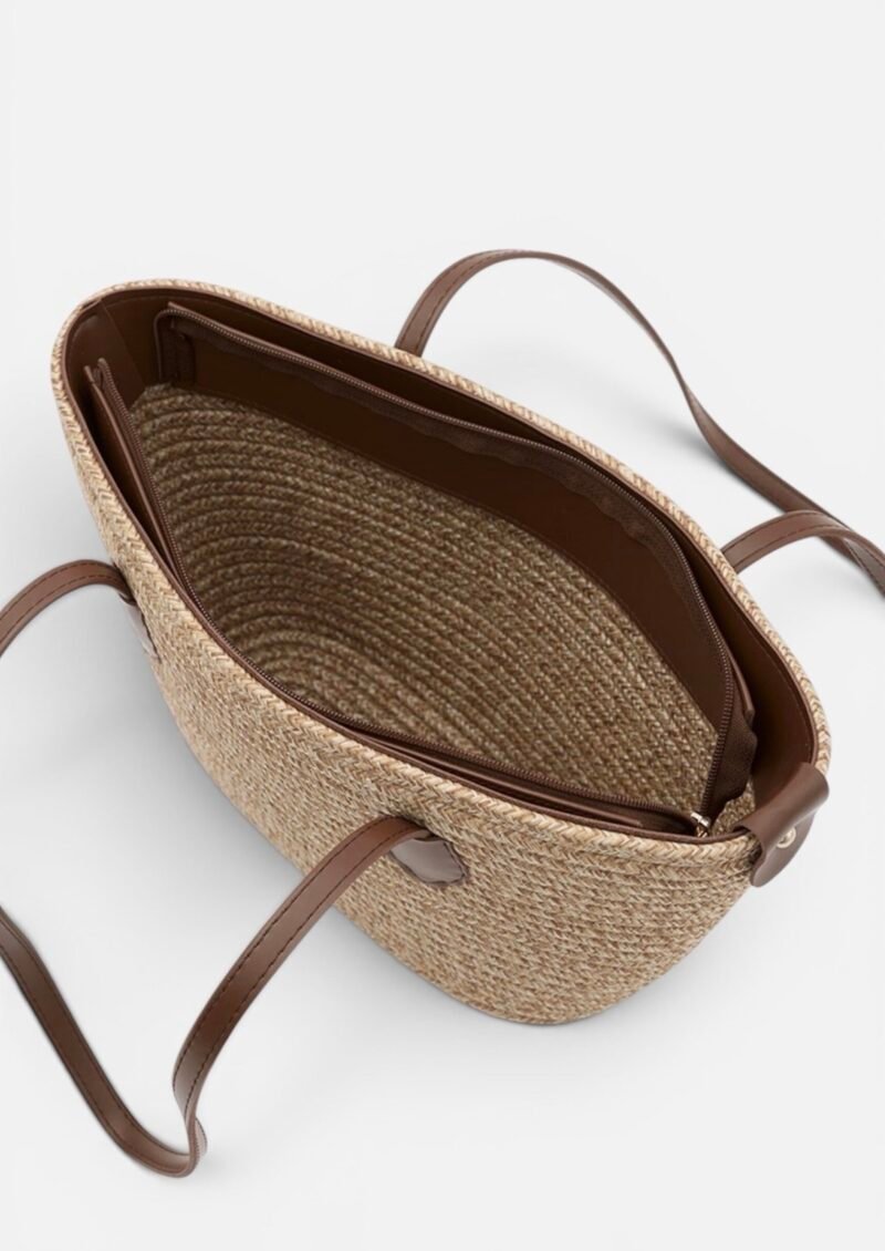 Viola Camel Wicker Bag