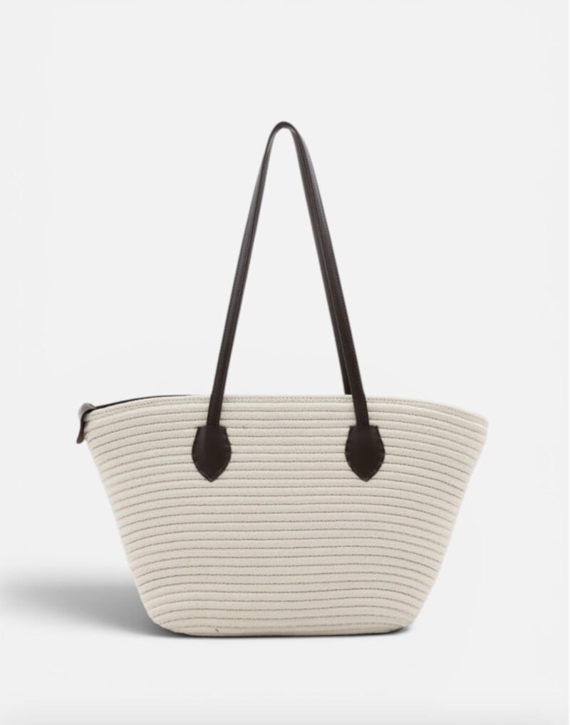 Viola White Wicker Bag
