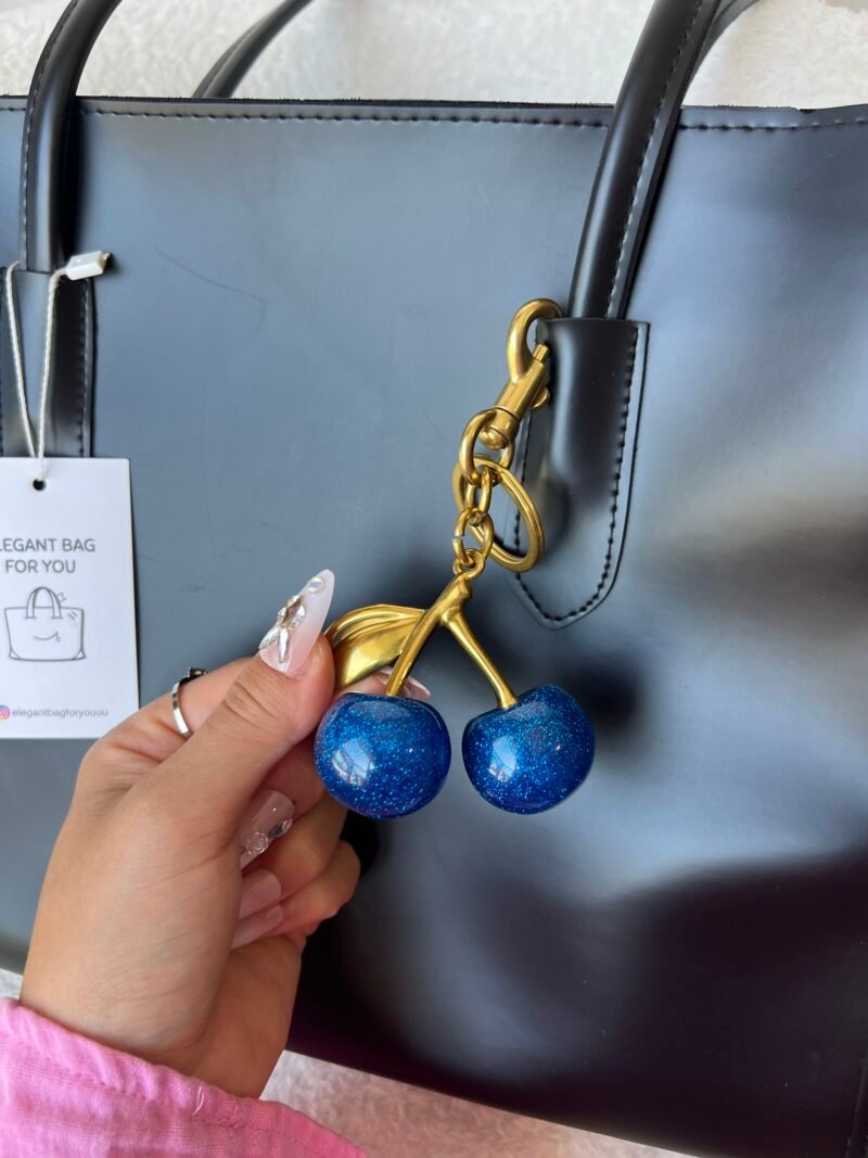 Large Blue Cherry Charm