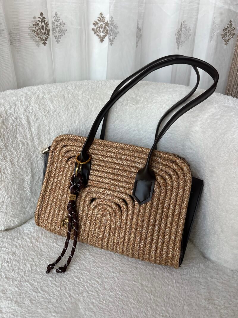 Sunny Brown Wicker Bag + Charm