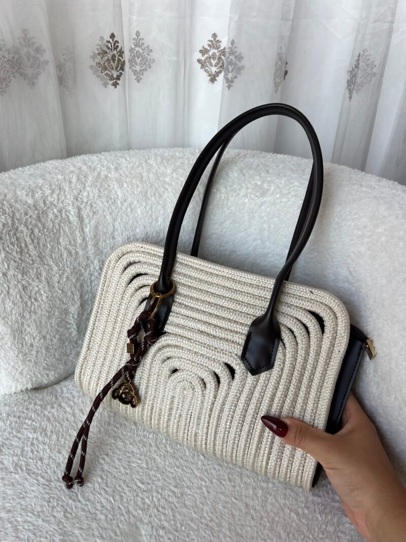 Sunny White Wicker Bag + Charm
