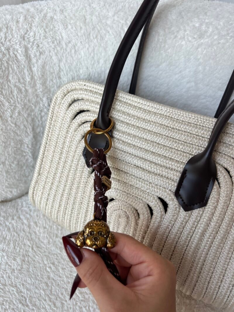 Sunny White Wicker Bag + Charm