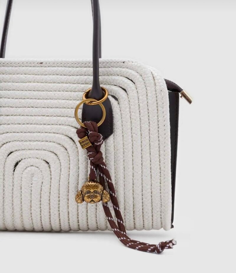 Sunny White Wicker Bag + Charm