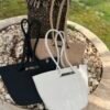 Santa Black Handmade Beach Bag