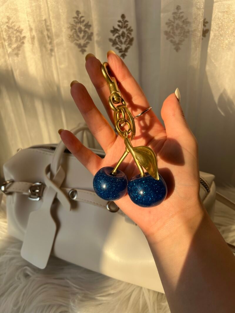 Large Blue Cherry Charm