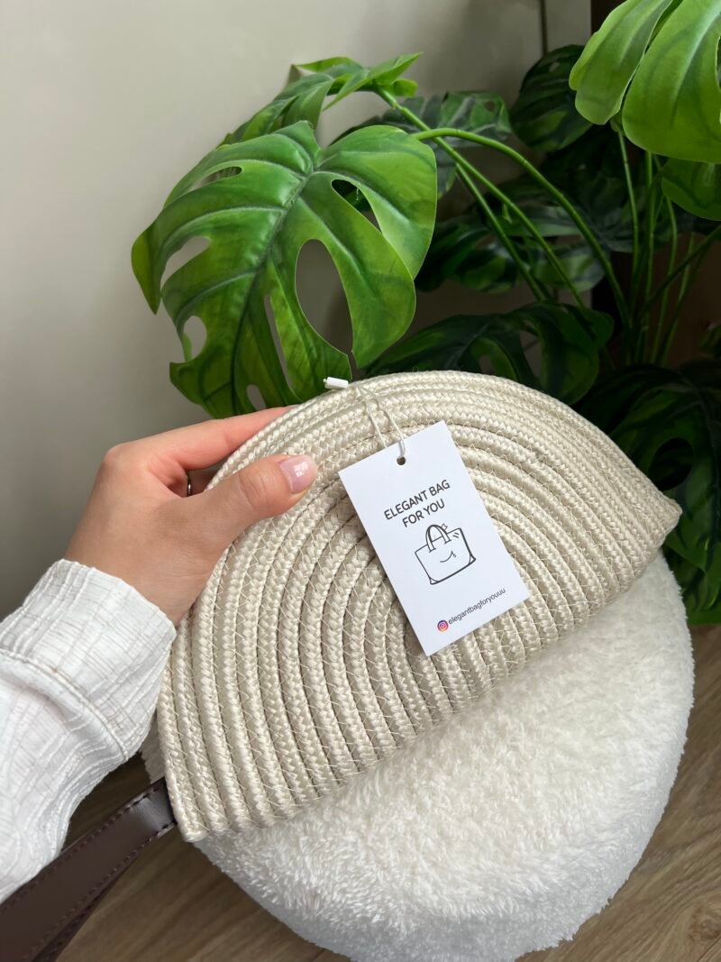 Clutchy White Wicker Hand-Bag