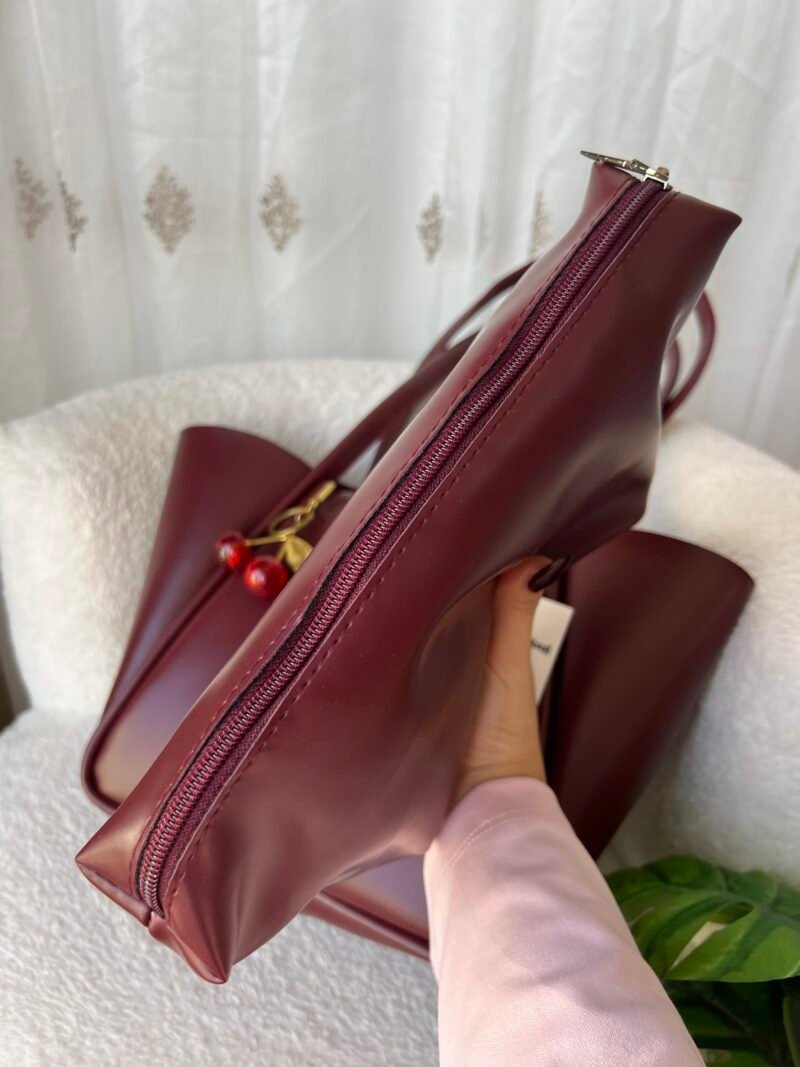 Petre Burgundy Bag + Purse