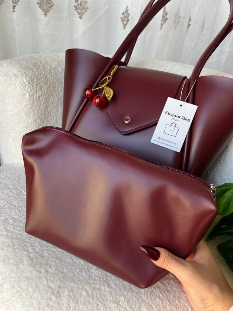 Petre Burgundy Bag + Purse